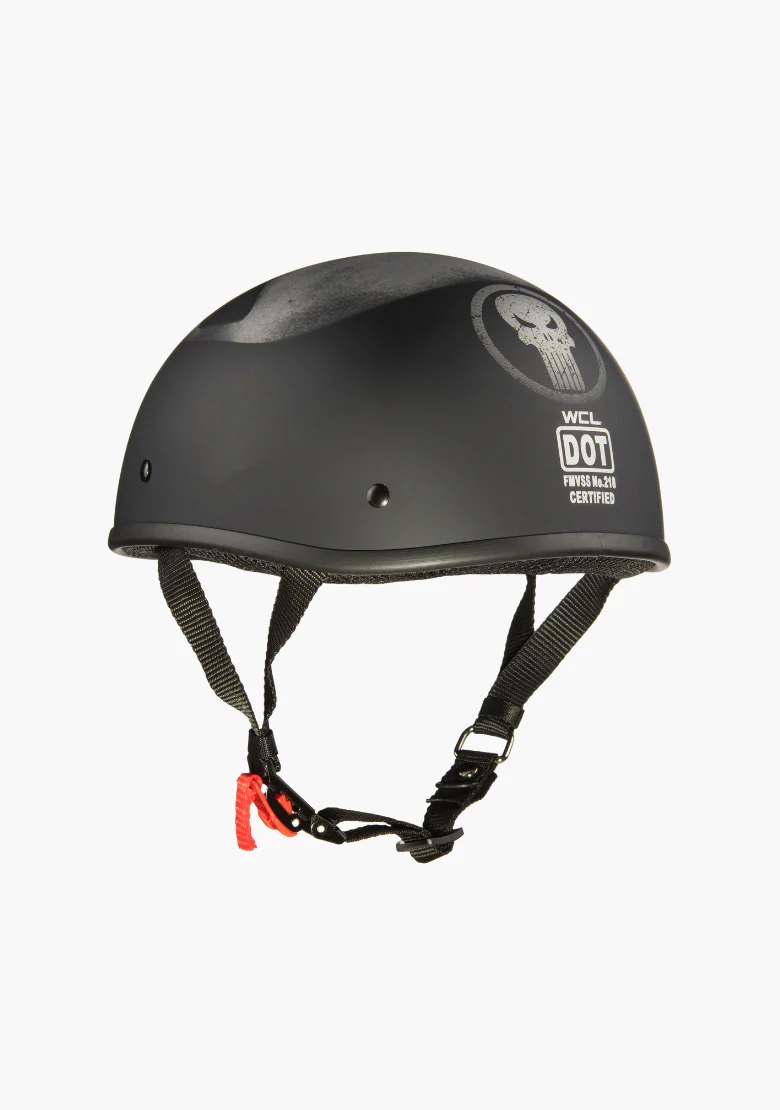 Punisher Beanie Motorcycle Half Helmet DOT Approved & Low Profile Skull Helmet - Image 4