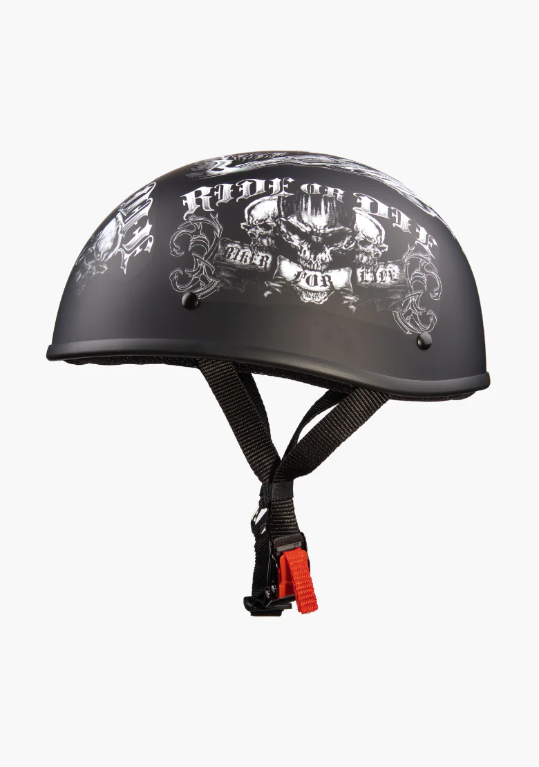 Ride or Die Beanie Motorcycle Half Helmet – Bold & Rebellious - Image 3