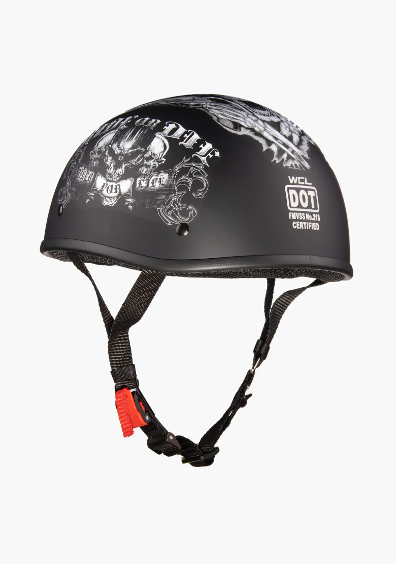 Ride or Die Beanie Motorcycle Half Helmet – Bold & Rebellious - Image 4