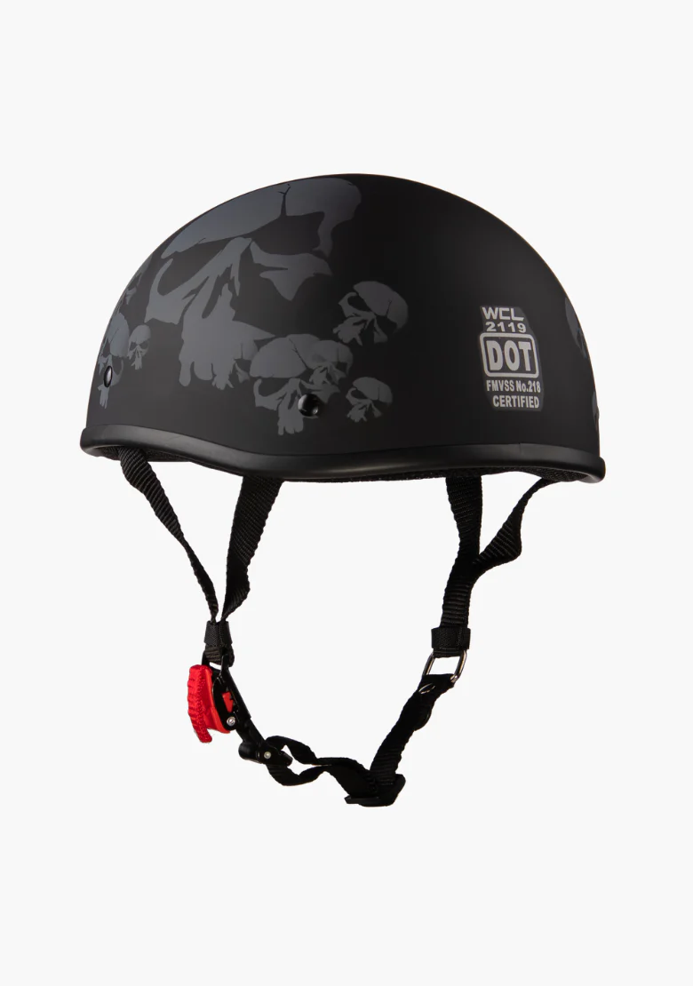 Beanie Motorcycle Half Helmet – Skull Cap – Low Profile & DOT Approved - Image 4