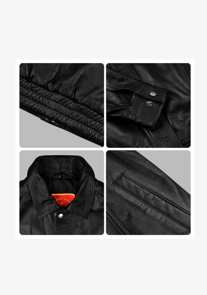 Bomber Fashion Leather Jacket - Image 11