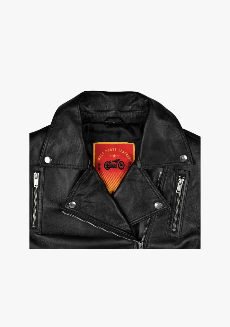 Classic Women's Biker Style Fashion Leather Jacket - Image 5