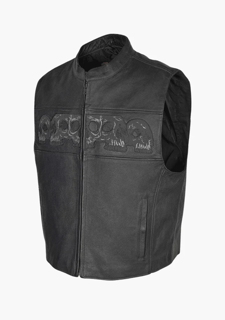 Club Style Vest with Skulls - Image 3