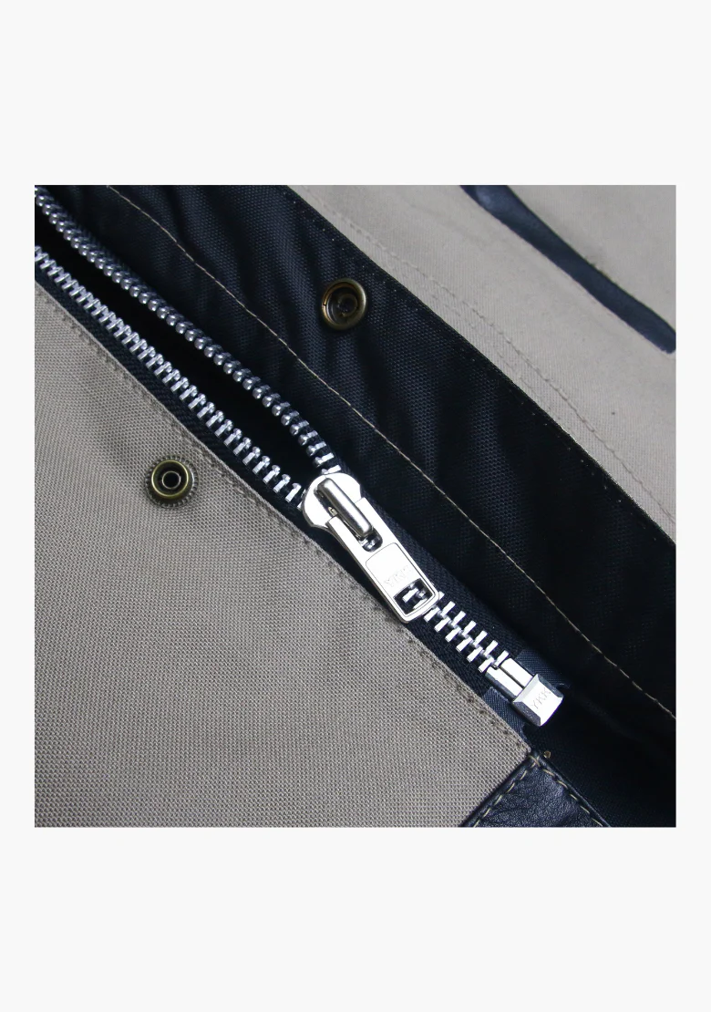WCL Hybrid Canvas Leather Club Vest w/t White Canvas - Image 5