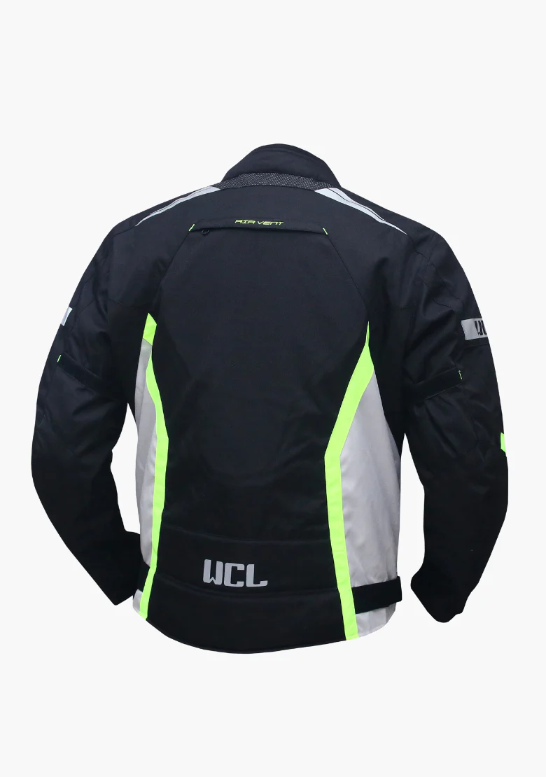 WCL Invader Armoured Motorcycle Textile Jacket - Green - Image 3