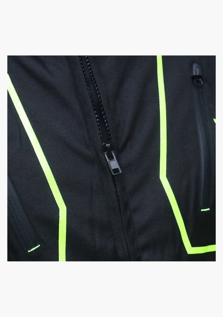 WCL Invader Armoured Motorcycle Textile Jacket - Green - Image 6