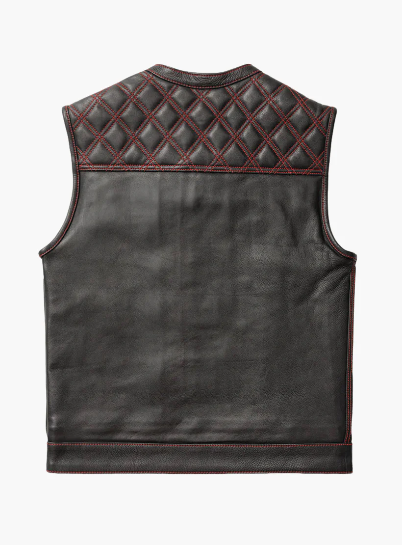 WCL Leather Club Vest w/t Red Lace - Image 3
