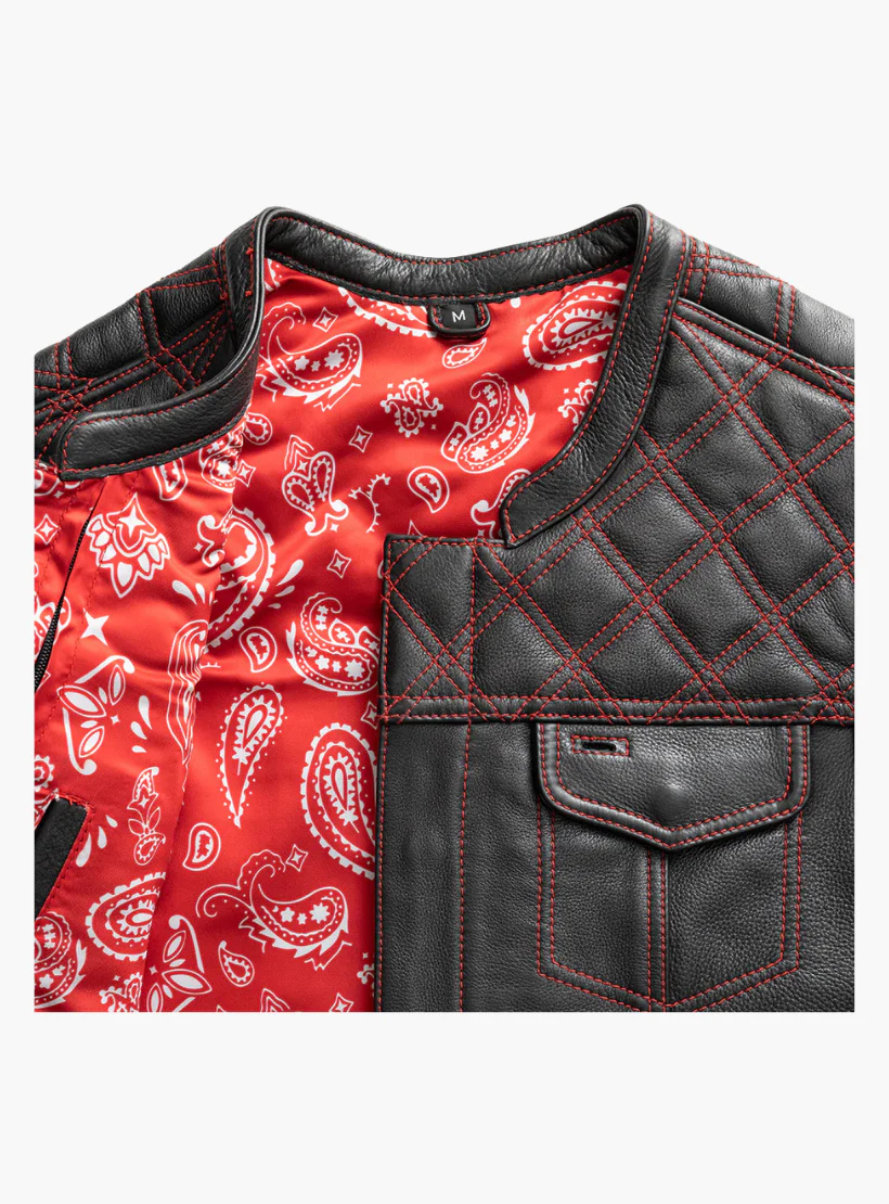 WCL Leather Club Vest w/t Red Lace - Image 8