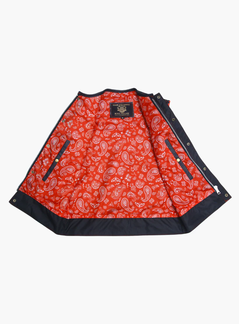 WCL Leather Club Vest w/t Red Lace Shoulder Stitching - Image 4