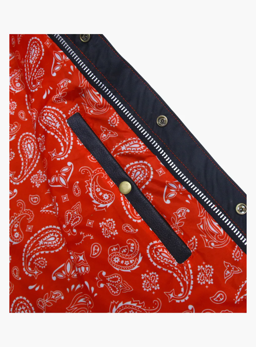 WCL Leather Club Vest w/t Red Lace Shoulder Stitching - Image 5