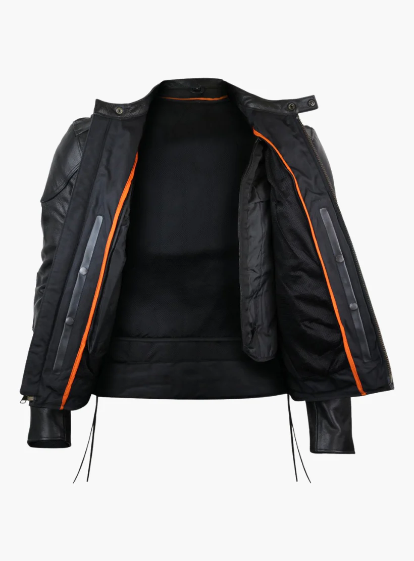 WCL Cowhide Leather Classic Vented Racer Jacket - Image 3