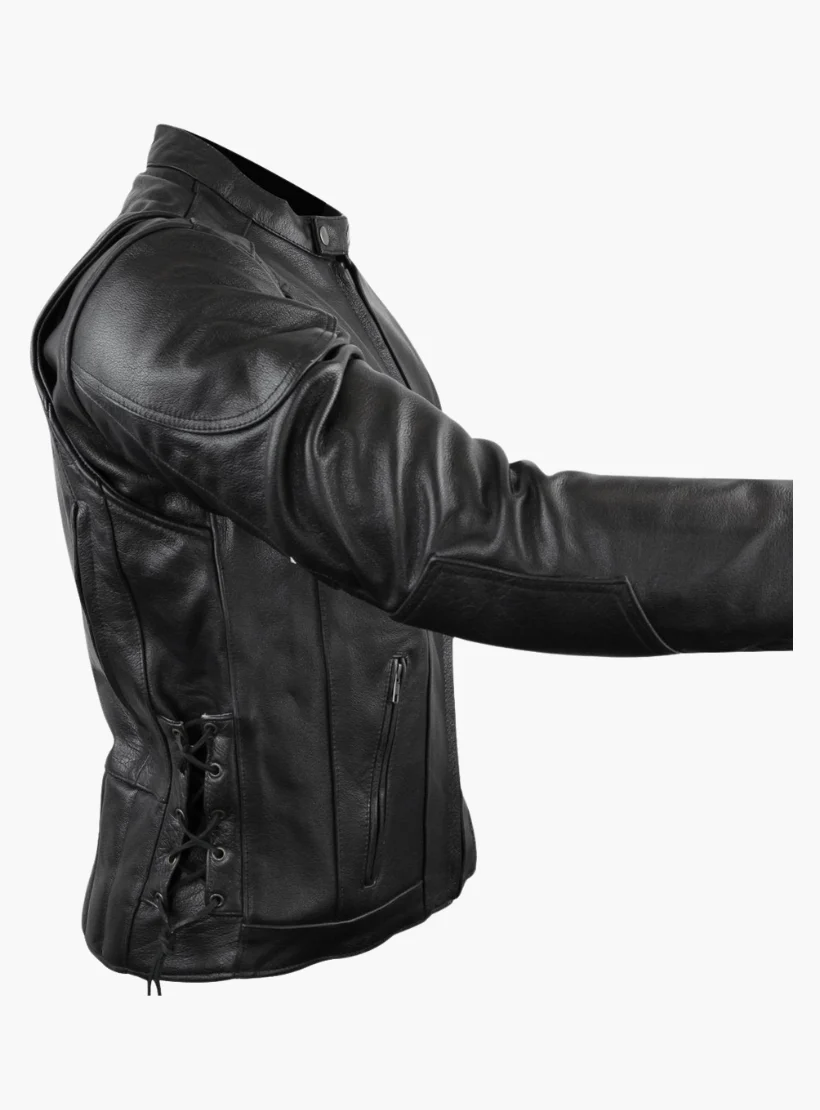 WCL Cowhide Leather Classic Vented Racer Jacket - Image 6