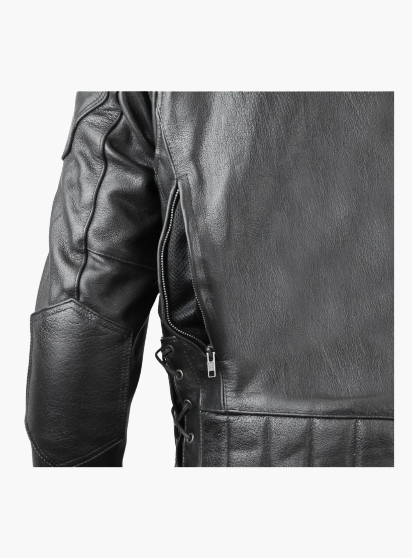 WCL Cowhide Leather Classic Vented Racer Jacket - Image 7