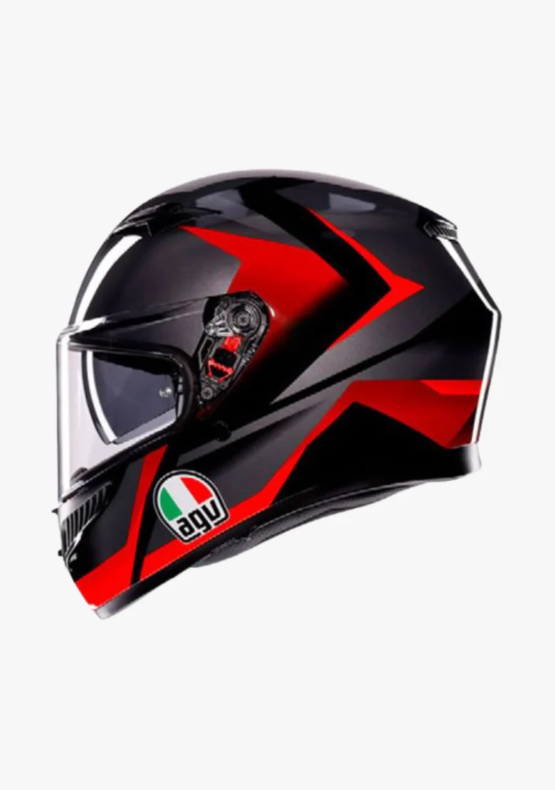 AGV K3 STRIGA BLACK/GREY/RED HELMET - Image 2