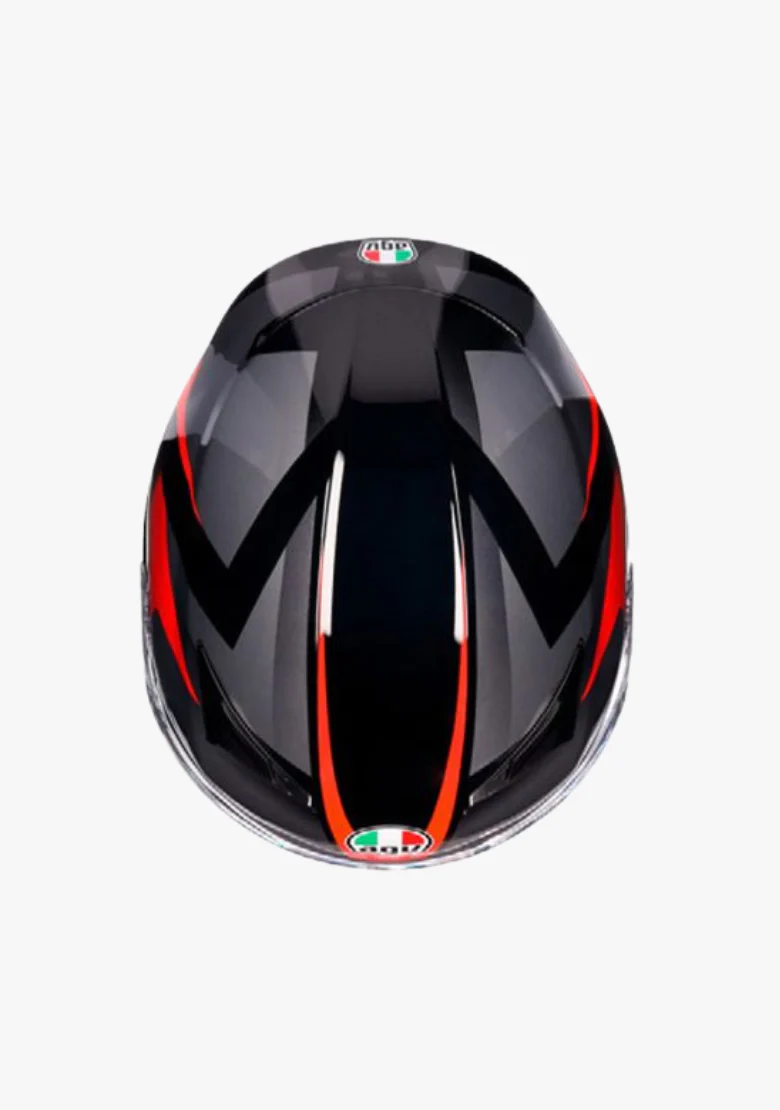 AGV K3 STRIGA BLACK/GREY/RED HELMET - Image 7