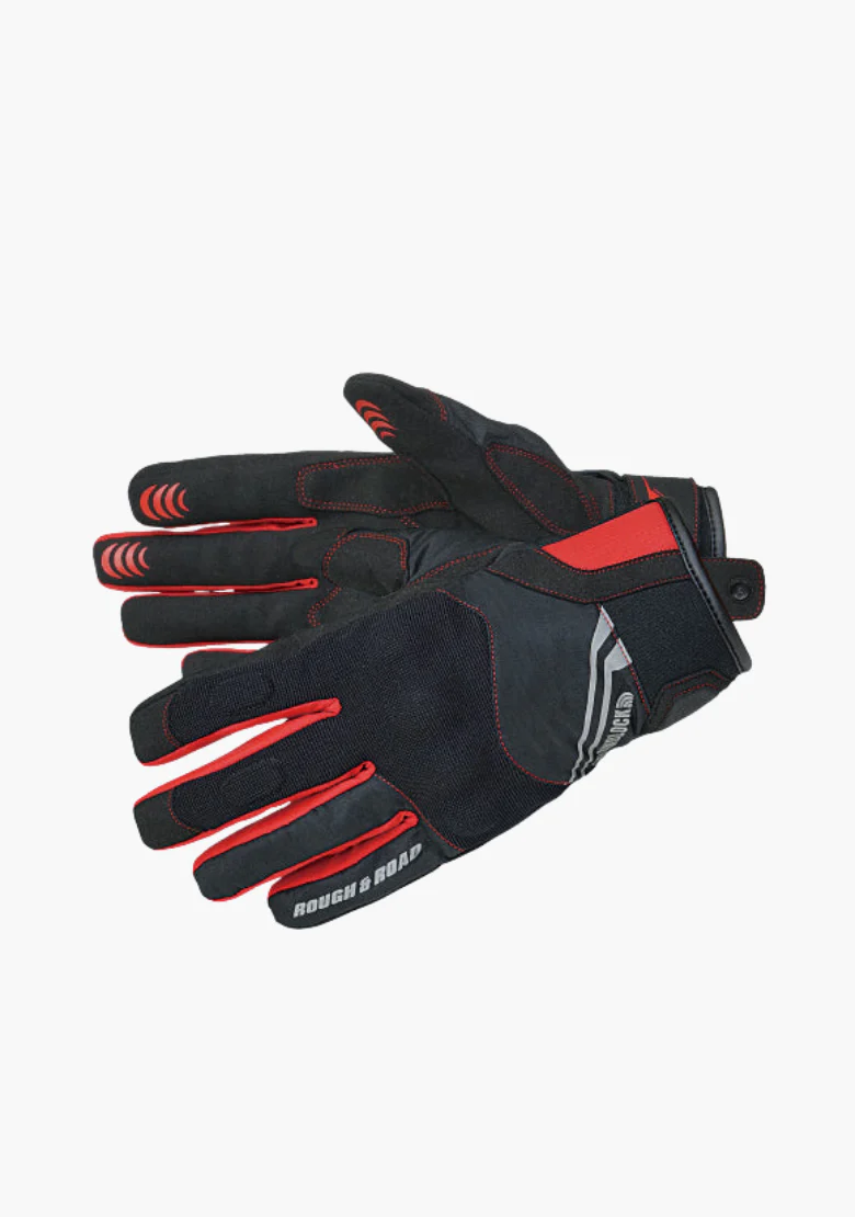 WCL Light Motorcycle Red Gloves with Armour - Red - Image 3