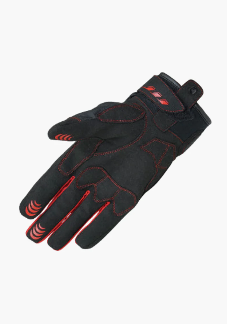 WCL Light Motorcycle Red Gloves with Armour - Red - Image 4