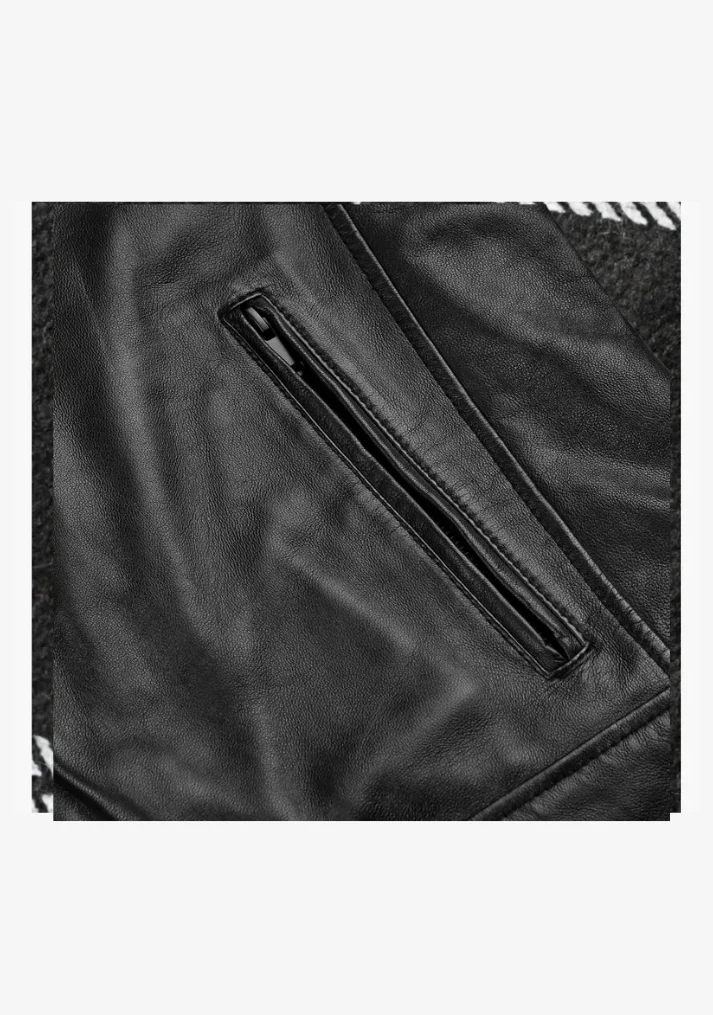 Straight Fashion Leather Jacket with Arm Design - Image 11