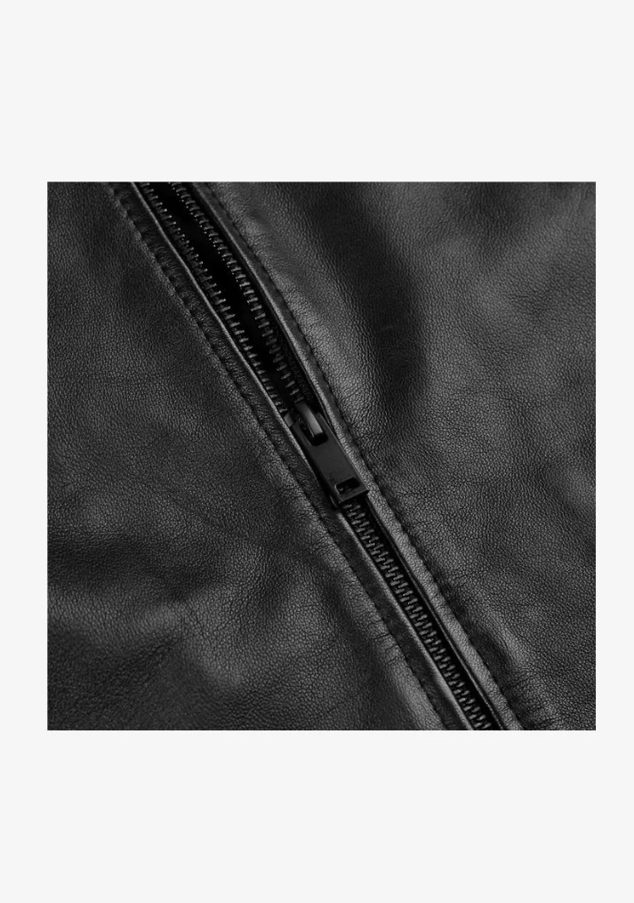 Straight Fashion Leather Jacket with Arm Design - Image 13