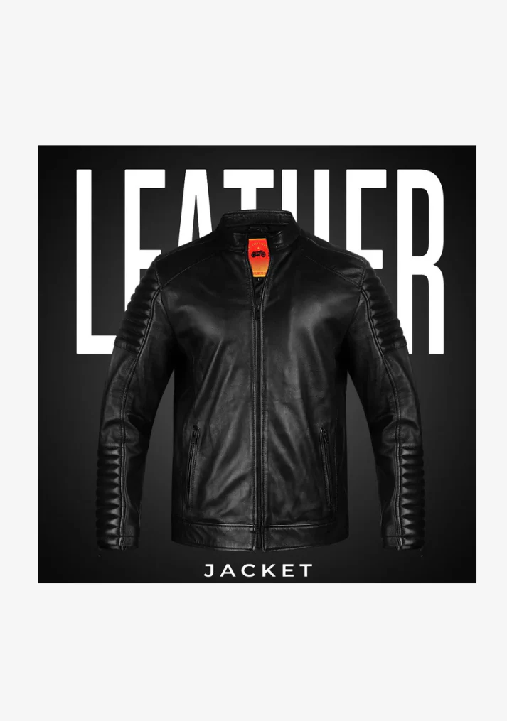 Straight Fashion Leather Jacket with Arm Design - Image 3