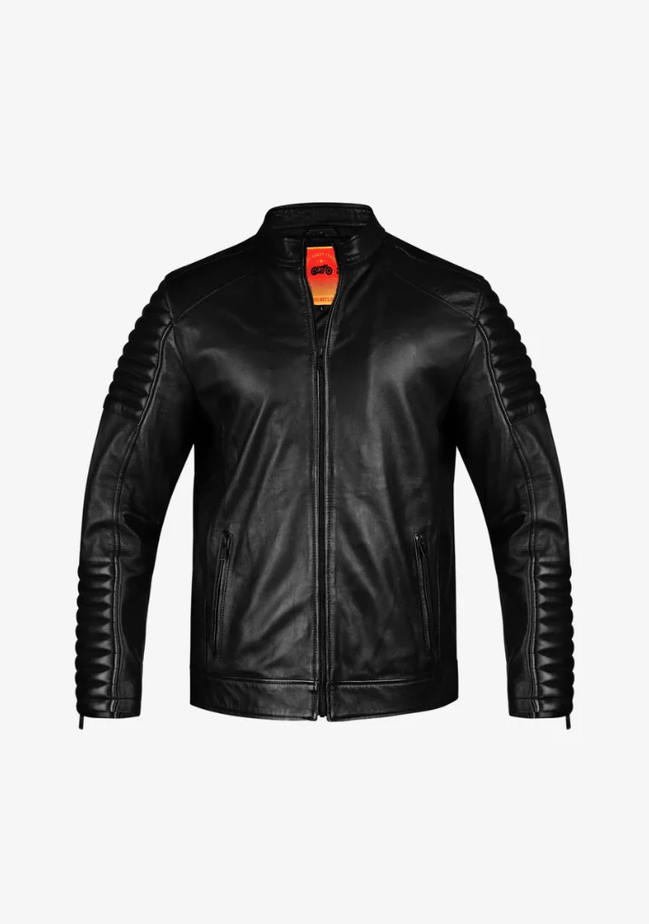 Straight Fashion Leather Jacket with Arm Design - Image 4
