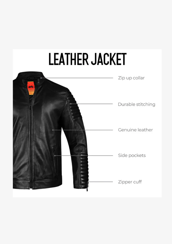 Straight Fashion Leather Jacket with Arm Design - Image 6