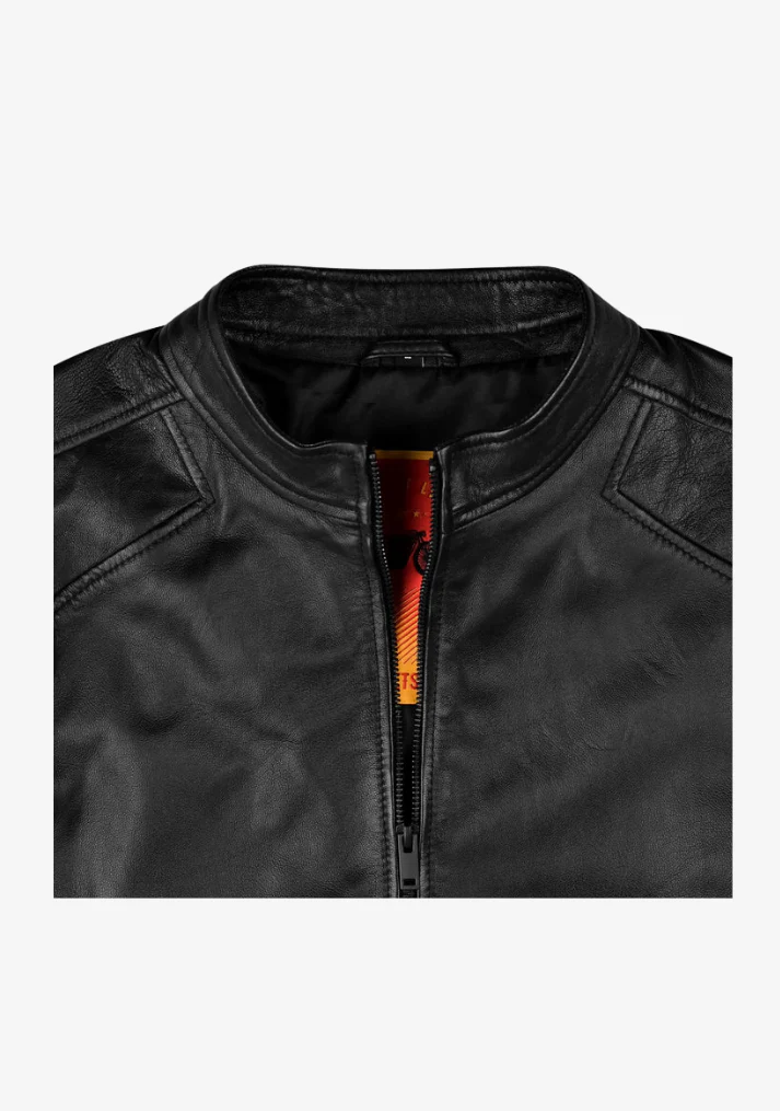 Straight Fashion Leather Jacket with Arm Design - Image 7