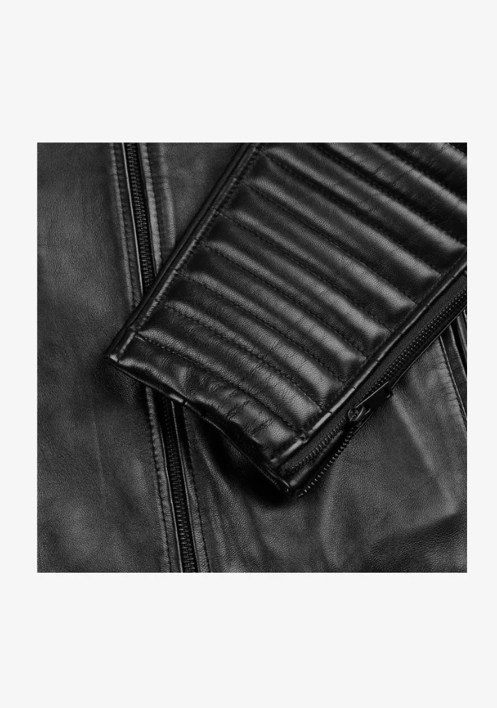 Straight Fashion Leather Jacket with Arm Design - Image 8