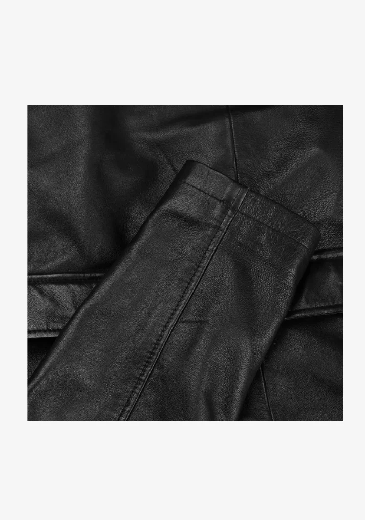 Long Coat Straight Fashion Leather Jacket - Image 10