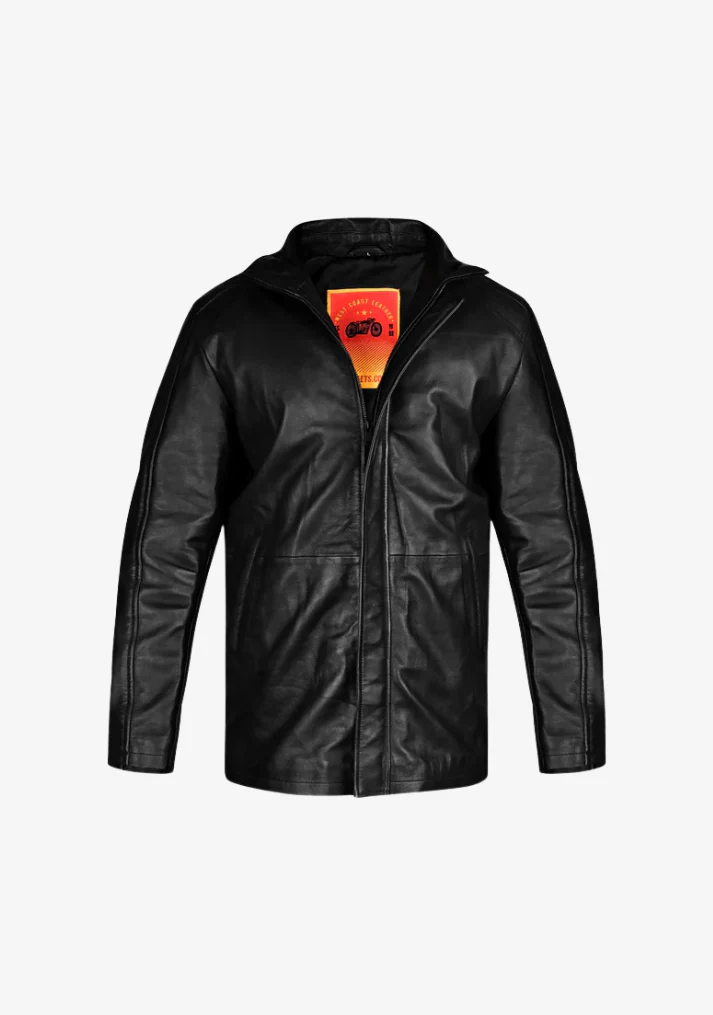 Long Coat Straight Fashion Leather Jacket - Image 3