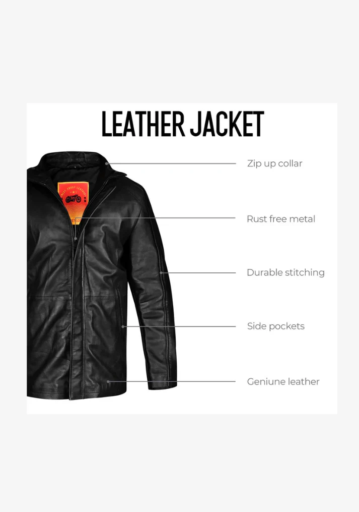 Long Coat Straight Fashion Leather Jacket - Image 6