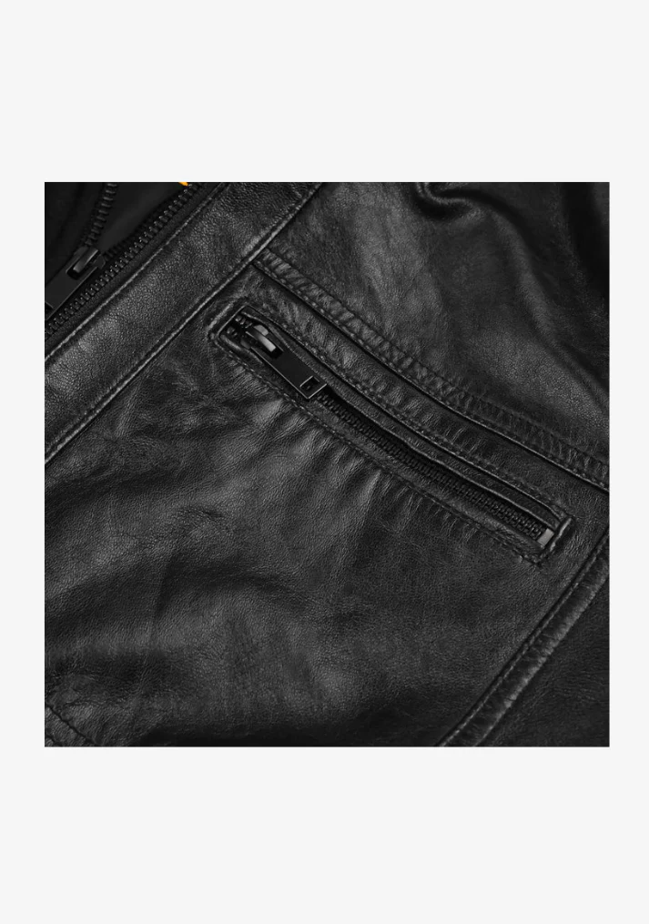Straight Fashion Leather Jacket with Removable Hood - Image 10
