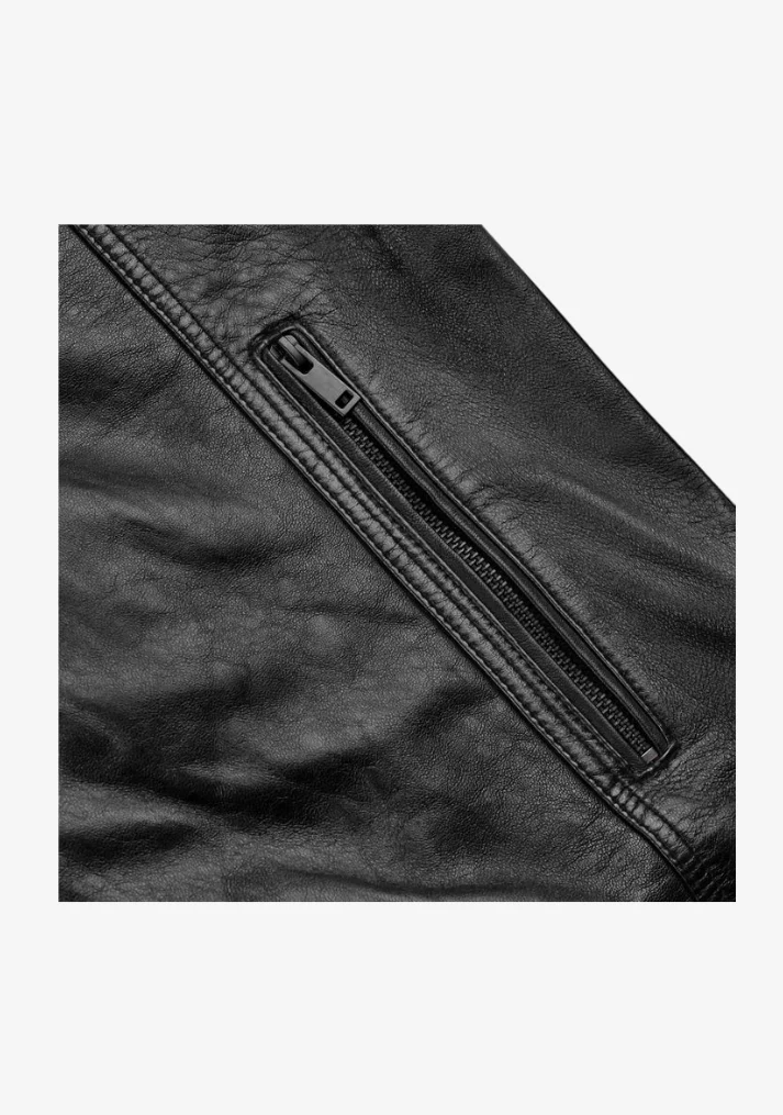 Straight Fashion Leather Jacket with Removable Hood - Image 8