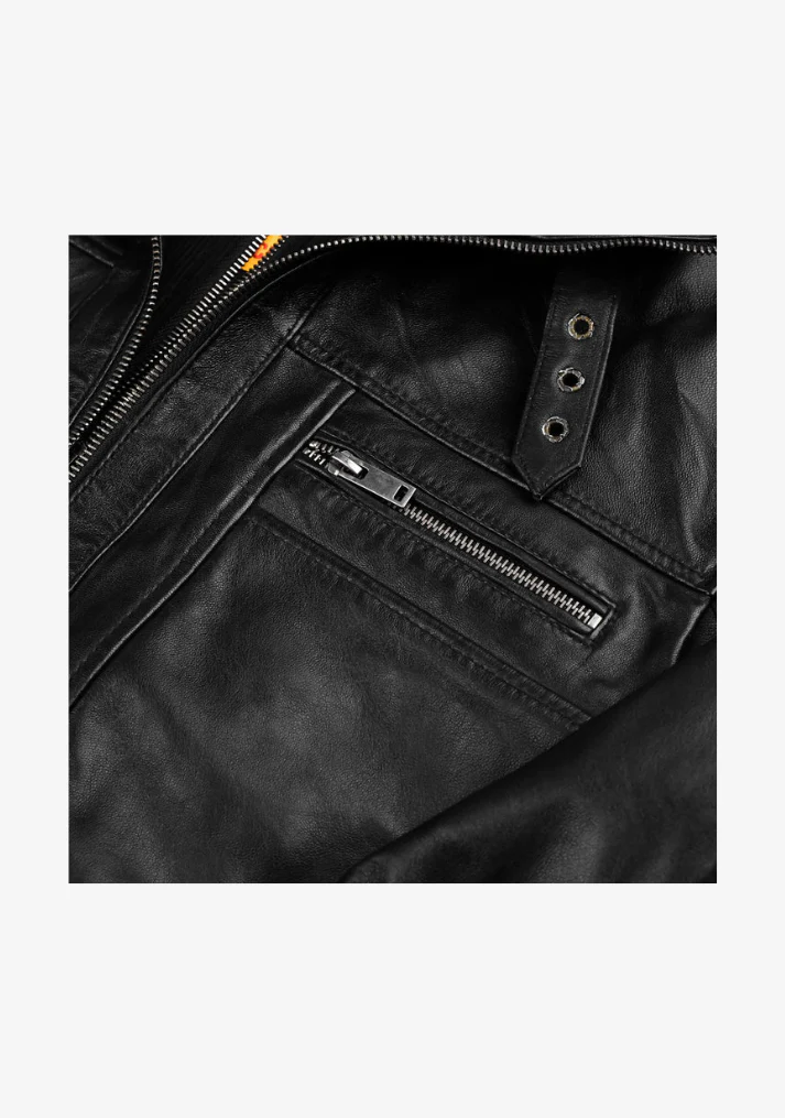 Straight Fashion Leather Jacket with Removable Liner - Image 11