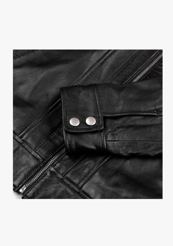 Straight Fashion Leather Jacket with Removable Liner - Image 13