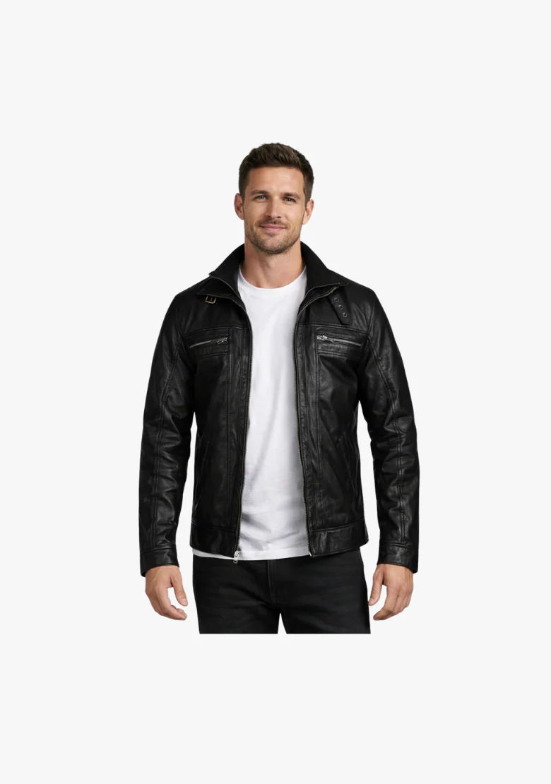 Straight Fashion Leather Jacket with Removable Liner - Image 2