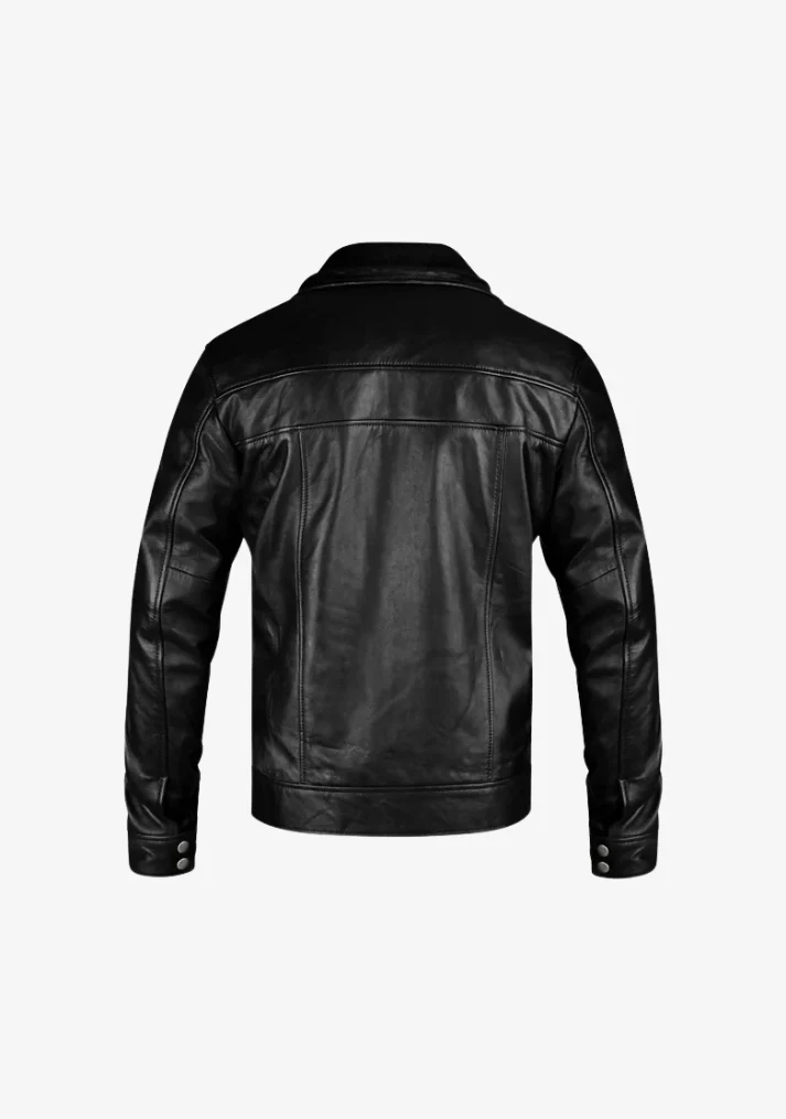 Straight Fashion Leather Jacket with Removable Liner - Image 4