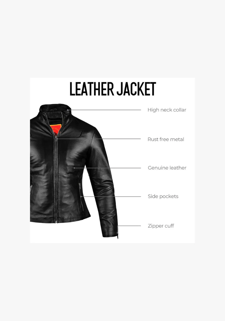Straight Women's Fashion Leather Jacket - Image 6