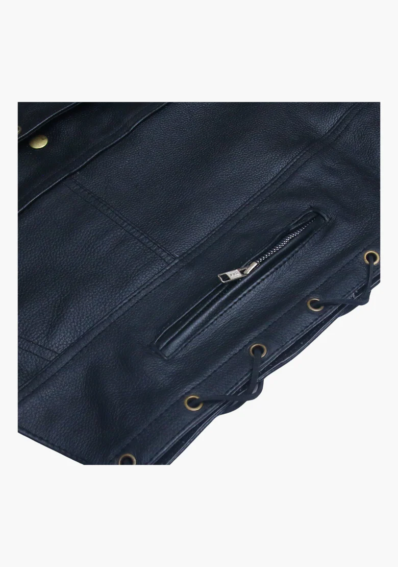 WCL Western style Ten Pocket Leather Vest - Image 5