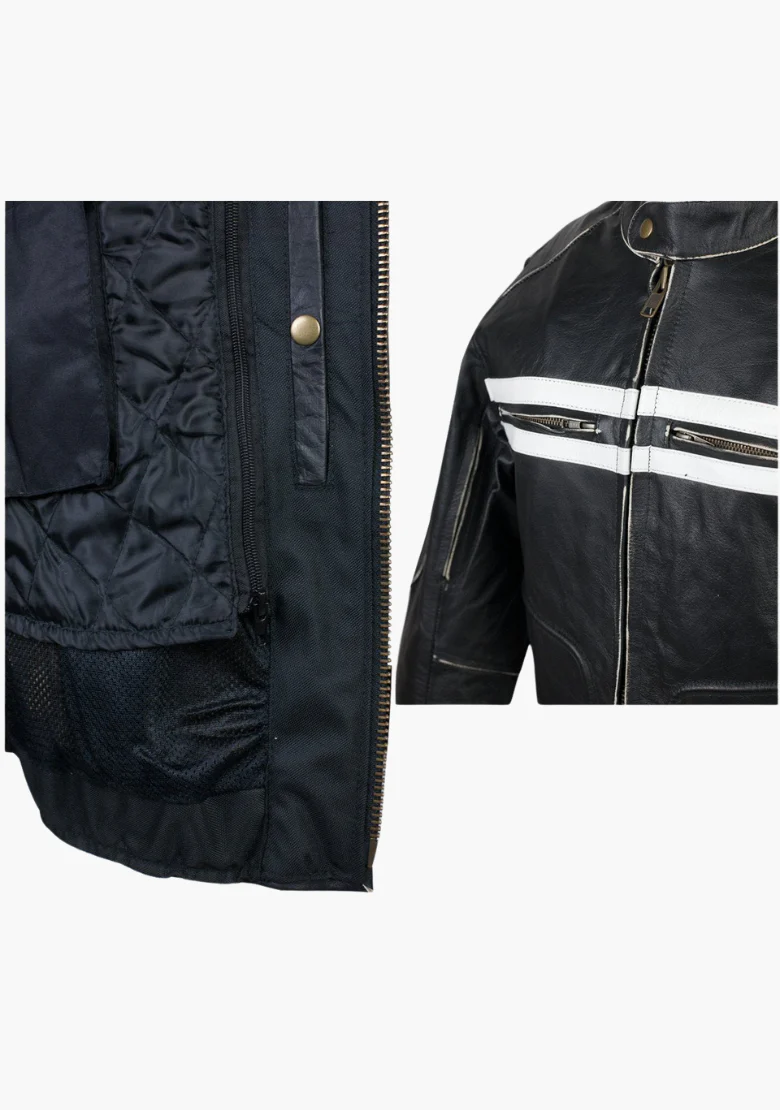 WCL Vintage Cafe Racer Style Motorcycle Leather Jacket - Image 3