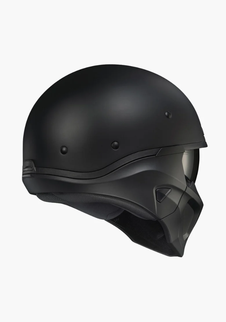 WCL 2 in 1 Striker Helmet with Removable Mask - Drop Down Tinted Visor, Quick Release Buckle, DOT Approved - Mattblack - Image 4