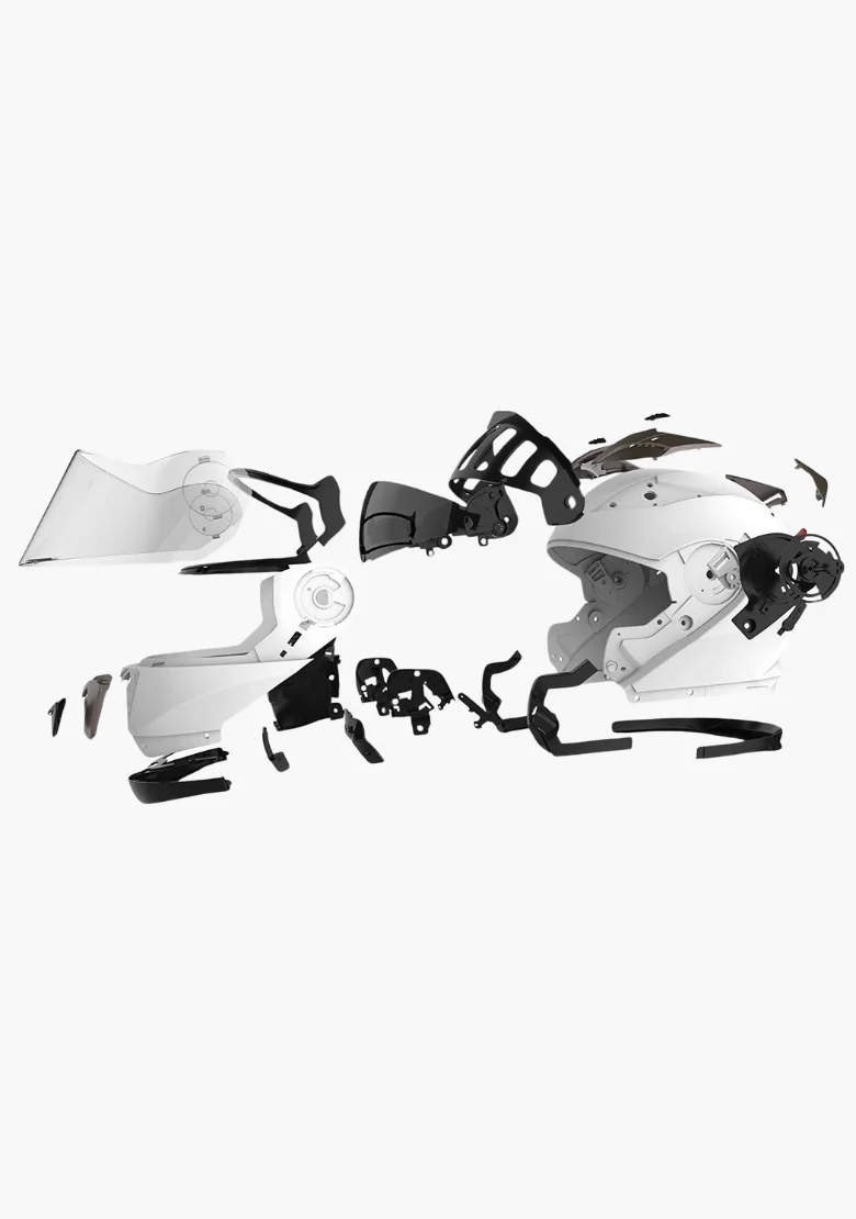 WCL 2 in 1 Striker Helmet with Removable Mask - Drop Down Tinted Visor, Quick Release Buckle, DOT Approved - Skull - Image 6