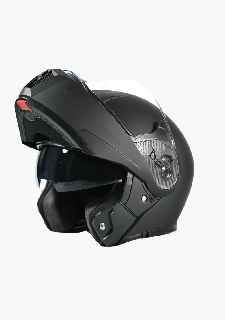 WCL 786 Modular Full Face Motorcycle Helmet with Double Lens Visor - Mattblack - Image 4