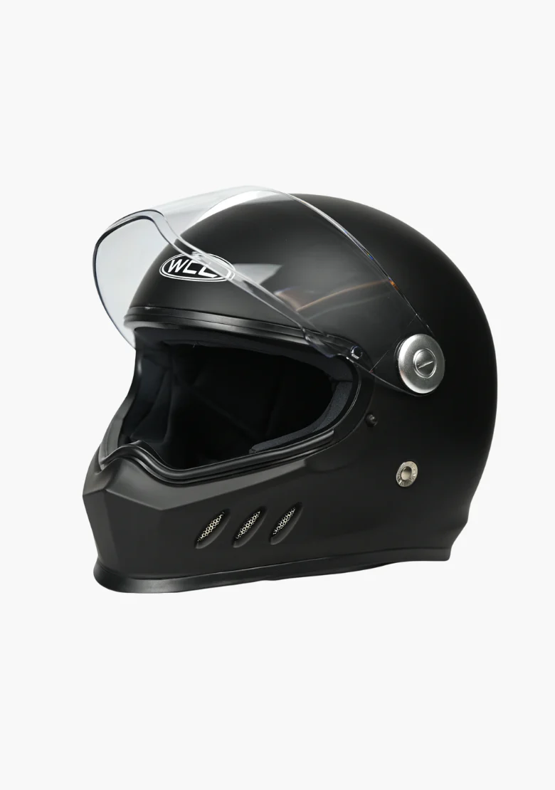 WCL 788 Full Face Motorcycle Helmet - Quick Release Buckle, DOT Approved - Mattblack - Image 3