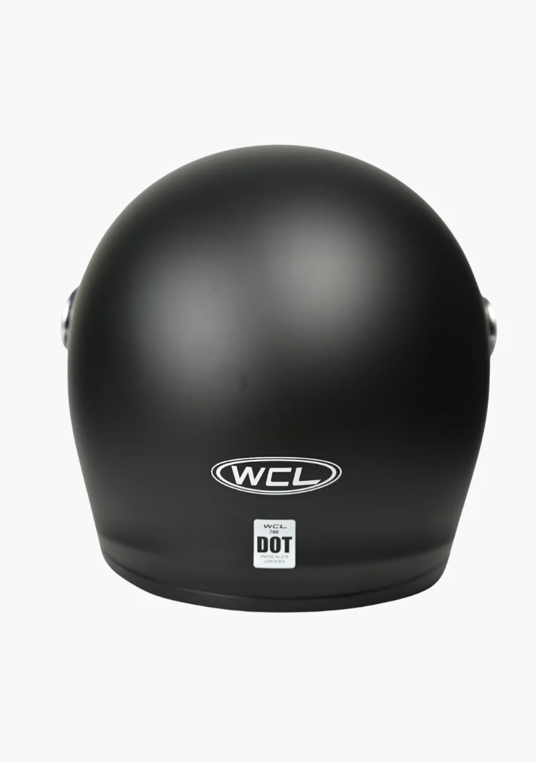WCL 788 Full Face Motorcycle Helmet - Quick Release Buckle, DOT Approved - Mattblack - Image 7