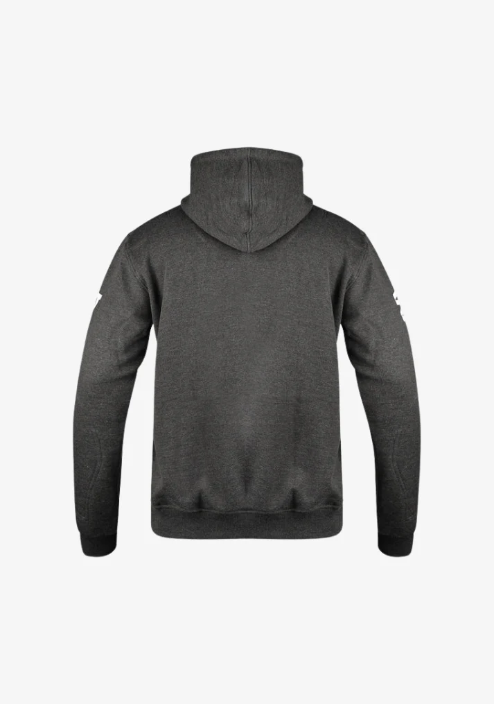 WCL Armoured Kevlar Lined Motorcycle Riding Hoodie w/t CE Level 1 Armor - Charcoal Gray - Image 4