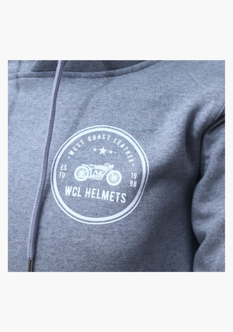 WCL Armoured Kevlar Lined Motorcycle Riding Hoodie w/t CE Level 1 Armor- Grey - Image 5