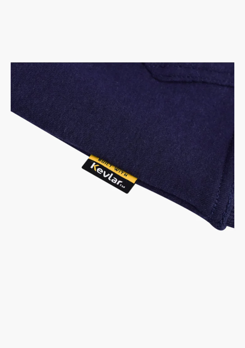 WCL Armoured Kevlar Lined Motorcycle Riding Hoodie w/t CE Level 1 Armor - Navy Blue - Image 11