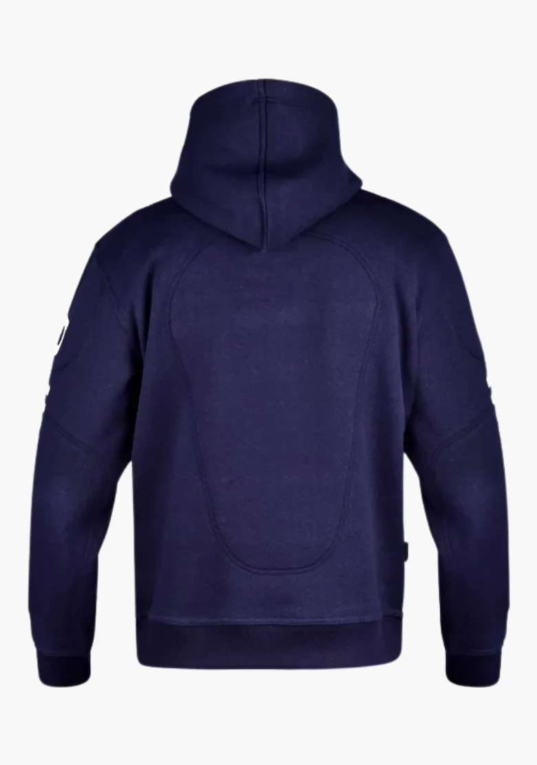 WCL Armoured Kevlar Lined Motorcycle Riding Hoodie w/t CE Level 1 Armor - Navy Blue - Image 6