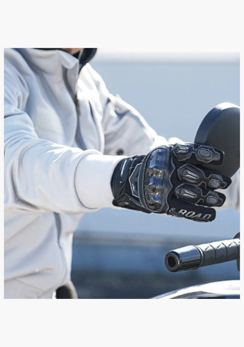 WCL Blaster Leather Motorcycle Armoured Gloves Black - Image 6